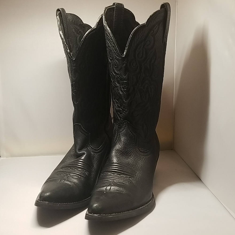 Ariat Heritage Black Leather Western Boots US 7B - Picture 7 of 8